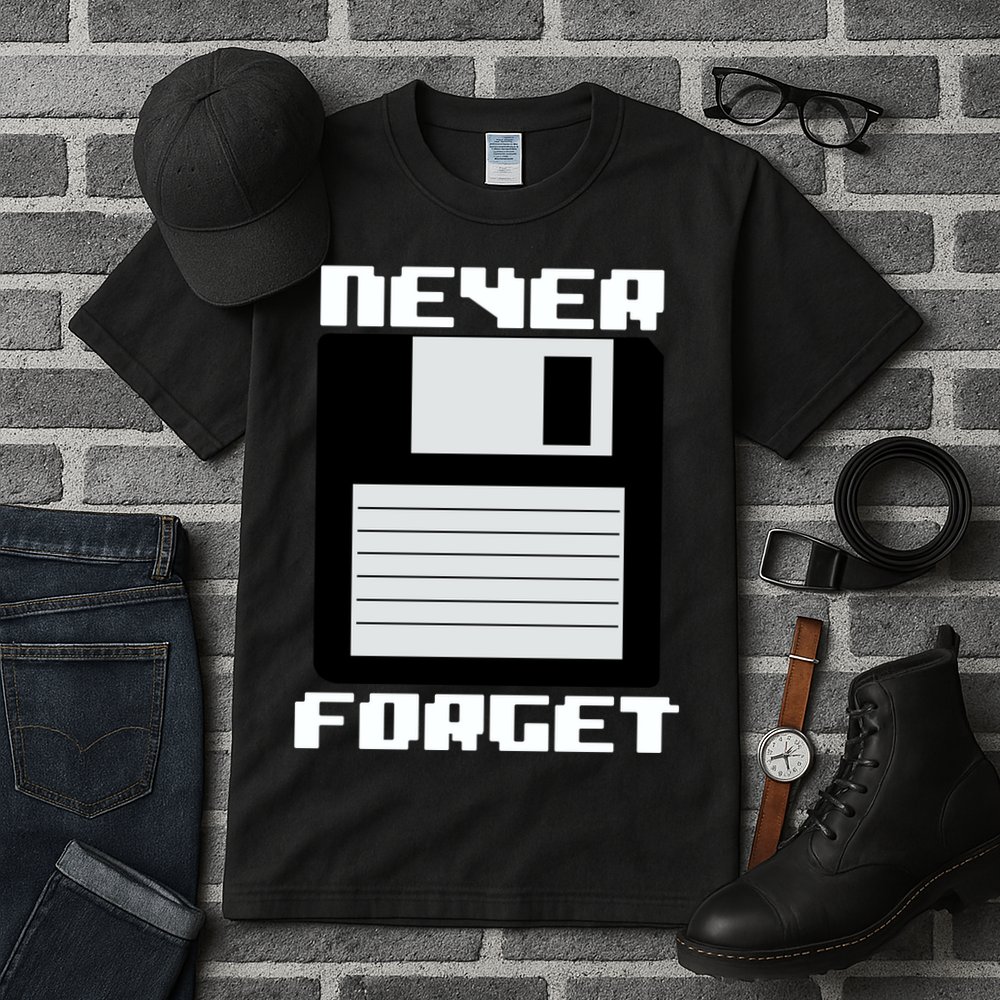 Never Forget Floppy Disc Retro Tall T-Shirt