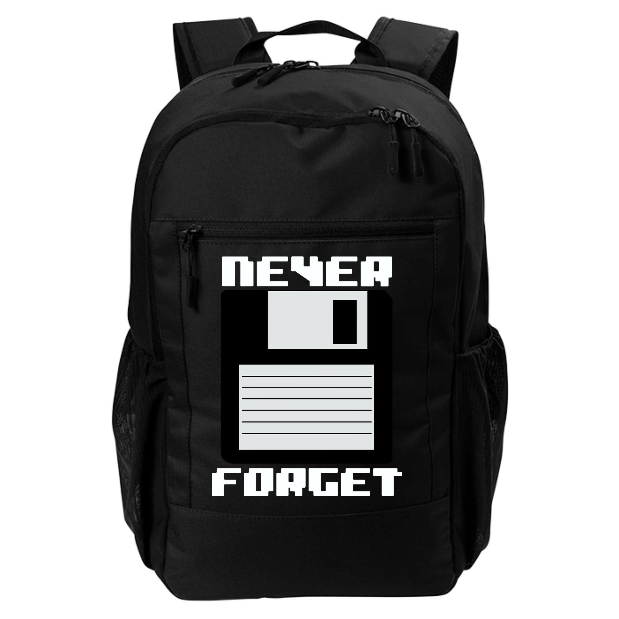Never Forget Floppy Disc Retro Backpack