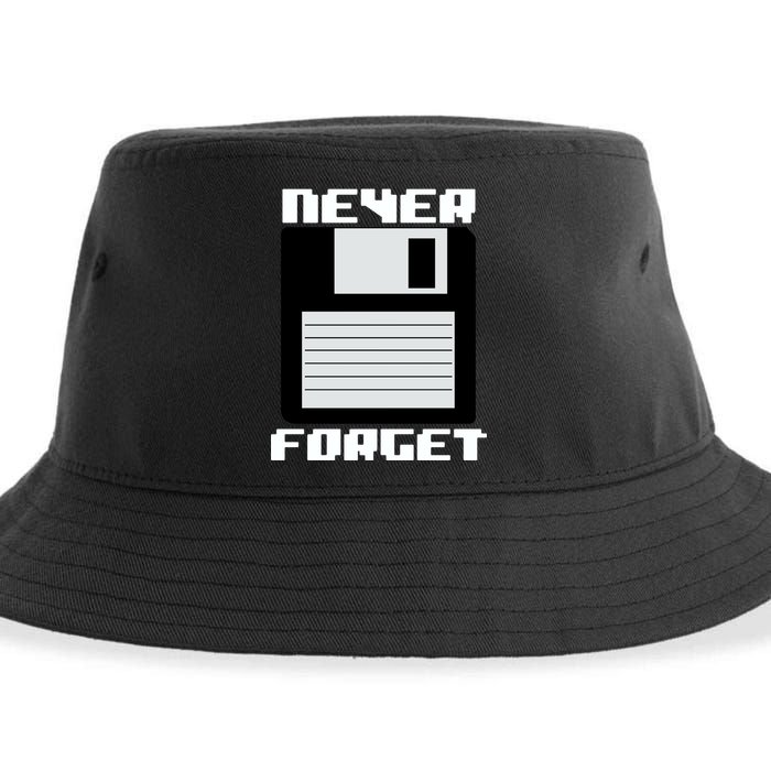 Never Forget Floppy Disc Retro Sustainable Bucket Hat