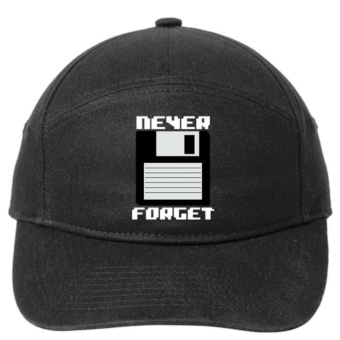 Never Forget Floppy Disc Retro 7-Panel Snapback Hat