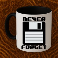 Never Forget Floppy Disc Retro Mug