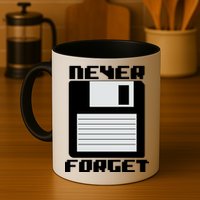 Never Forget Floppy Disc Retro Mug