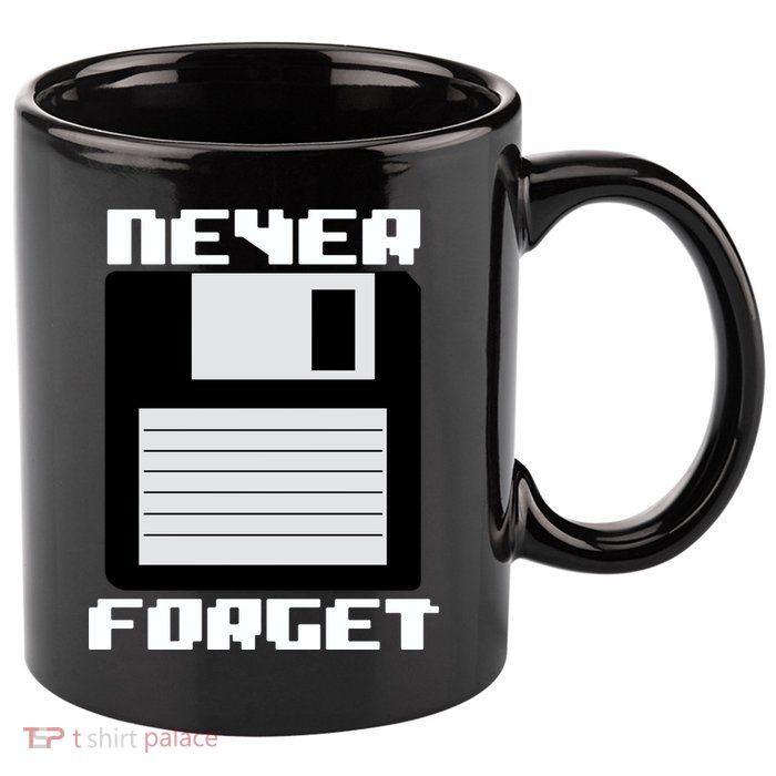 Never Forget Floppy Disc Retro 11oz C Handle Ceramic Mug