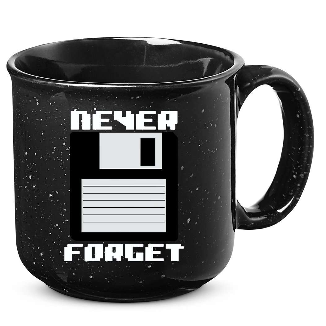 Never Forget Floppy Disc Retro 15oz Campfire Ceramic Mug