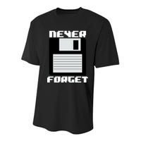 Never Forget Floppy Disc Retro Youth Performance Sprint T-Shirt