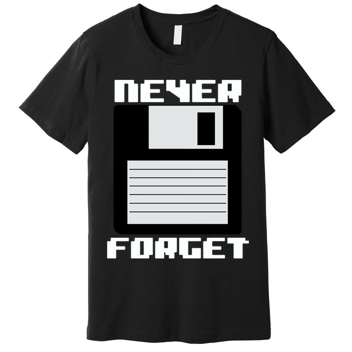 Never Forget Floppy Disc Retro Premium T-Shirt