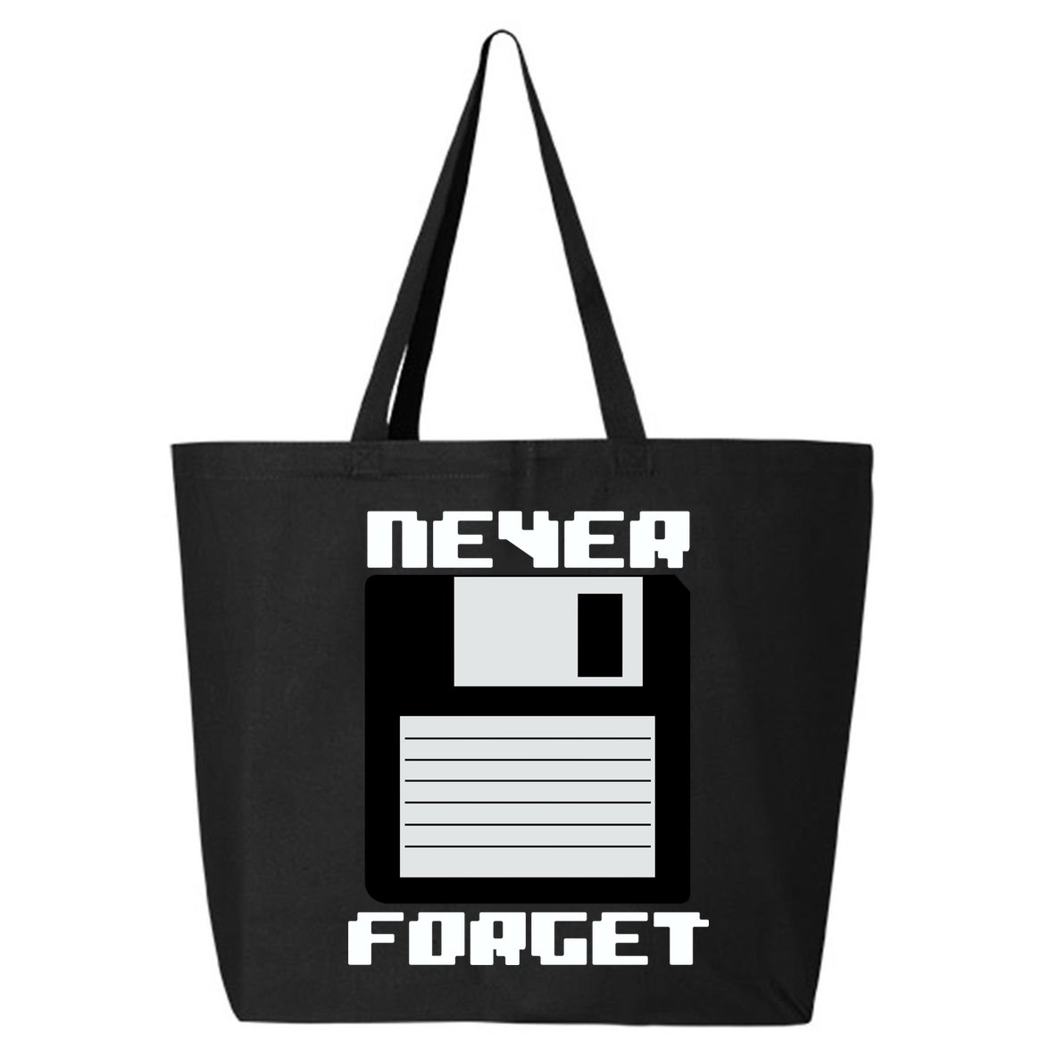 Never Forget Floppy Disc Retro 25L Jumbo Tote