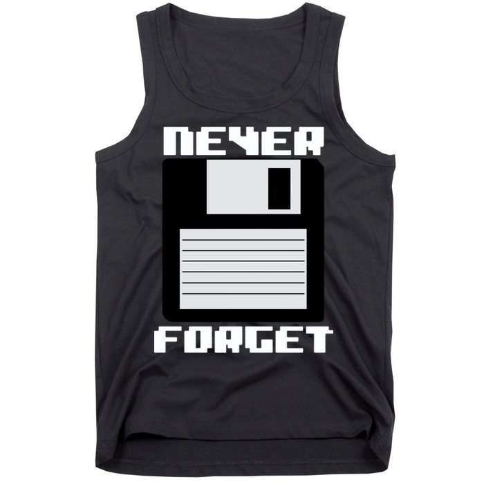 Never Forget Floppy Disc Retro Tank Top