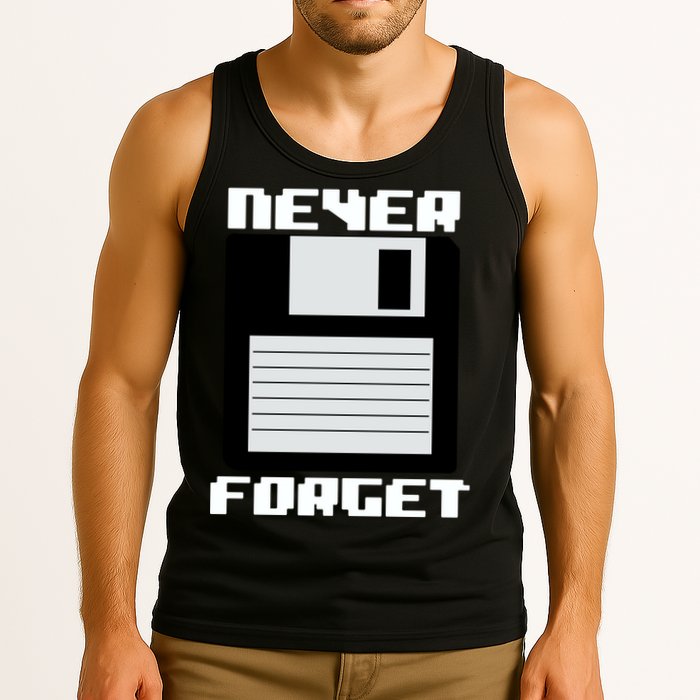 Never Forget Floppy Disc Retro Tank Top