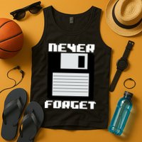 Never Forget Floppy Disc Retro Tank Top