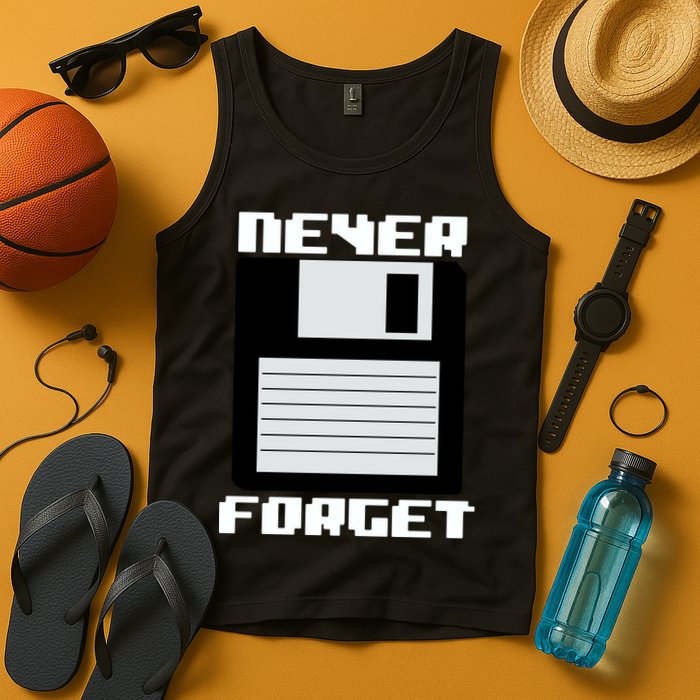 Never Forget Floppy Disc Retro Tank Top