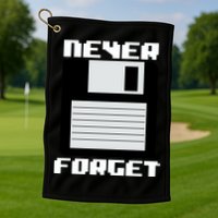 Never Forget Floppy Disc Retro Golf Towel