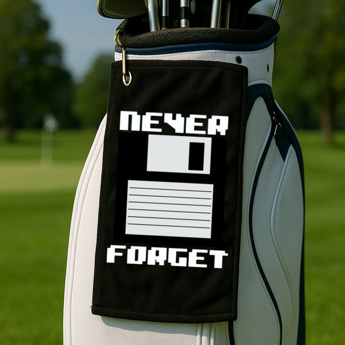 Never Forget Floppy Disc Retro Golf Towel