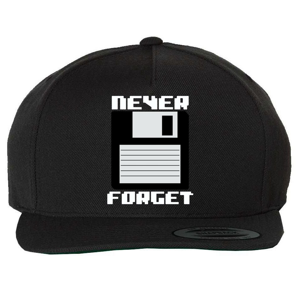 Never Forget Floppy Disc Retro Wool Snapback Cap