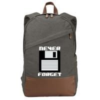 Never Forget Floppy Disc Retro Cotton Canvas Backpack