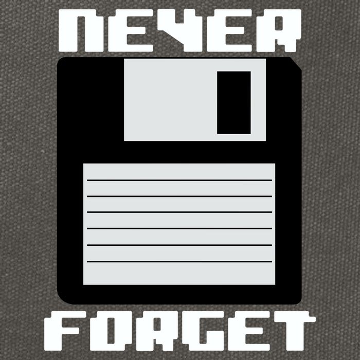 Never Forget Floppy Disc Retro Cotton Canvas Backpack