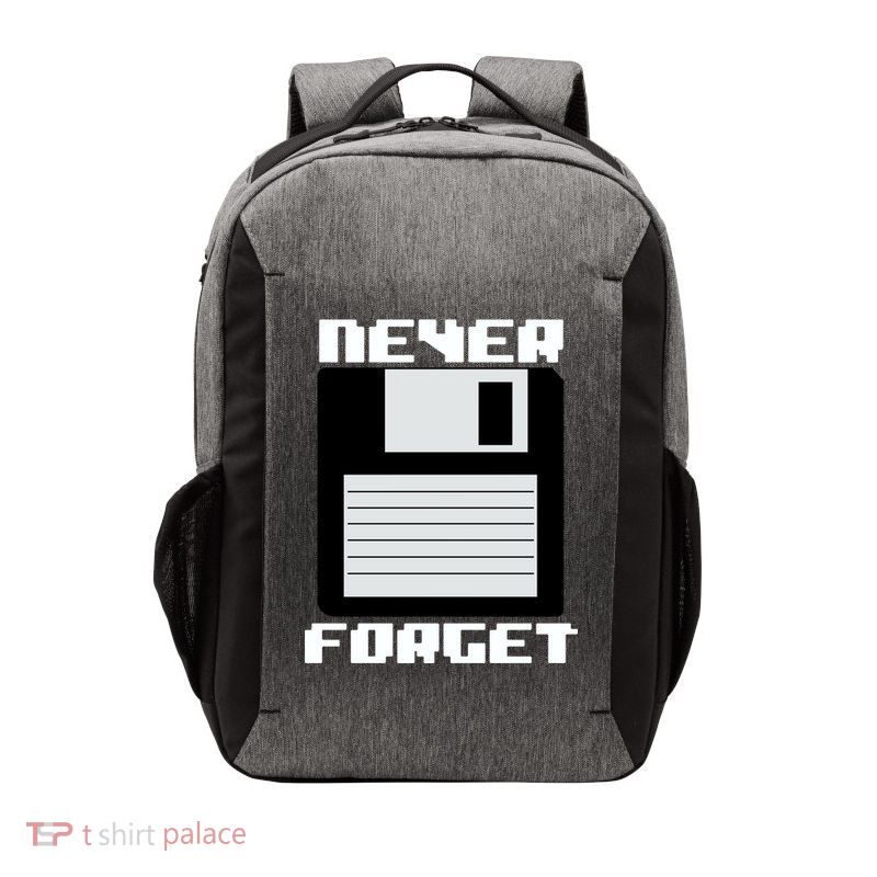 Never Forget Floppy Disc Retro Vector Backpack