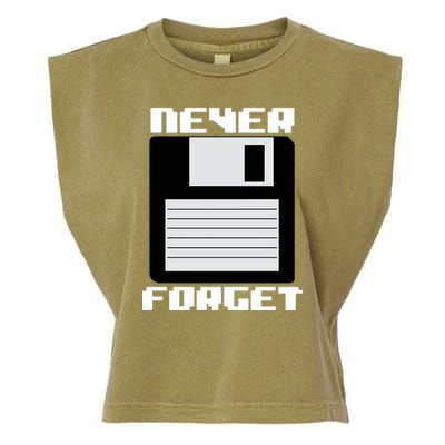 Never Forget Floppy Disc Retro Garment-Dyed Women's Muscle Tee