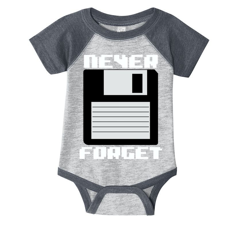 Never Forget Floppy Disc Retro Infant Baby Jersey Bodysuit