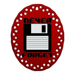 Never Forget Floppy Disc Retro Ceramic Oval Ornament