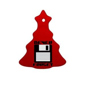 Never Forget Floppy Disc Retro Ceramic Tree Ornament