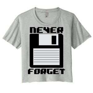 Never Forget Floppy Disc Retro Women's Crop Top Tee