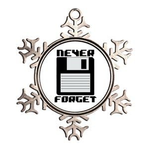 Never Forget Floppy Disc Retro Metallic Star Ornament