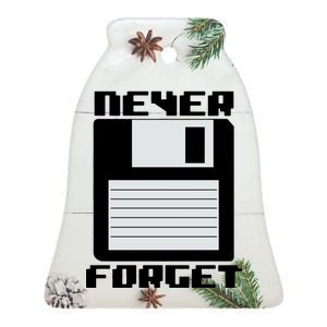 Never Forget Floppy Disc Retro Ceramic Bell Ornament