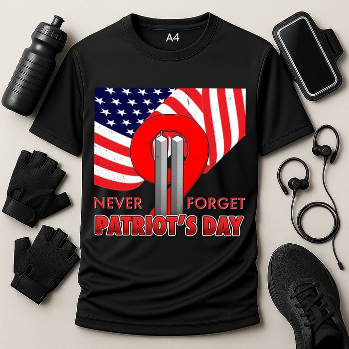 Never Forget Patriot Day 911 Cooling Performance Crew T-Shirt
