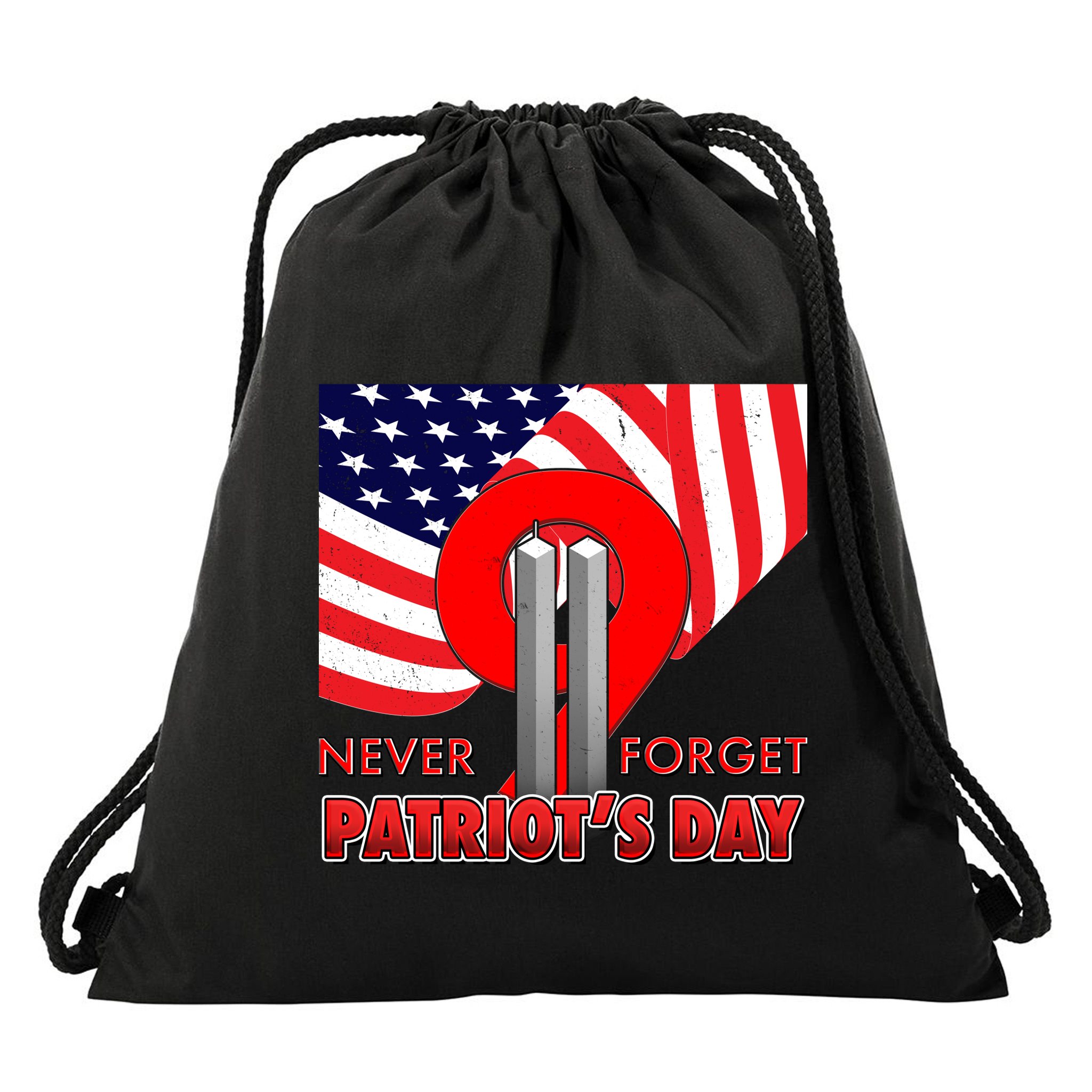 Never Forget Patriot Day 911 Drawstring Bag