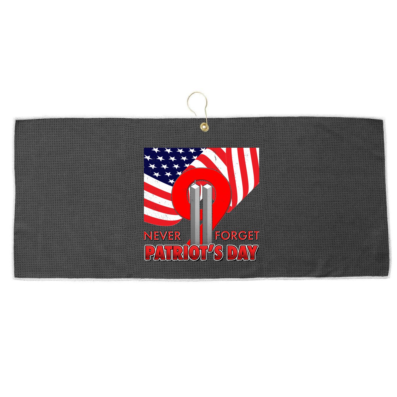 Never Forget Patriot Day 911 Large Microfiber Waffle Golf Towel
