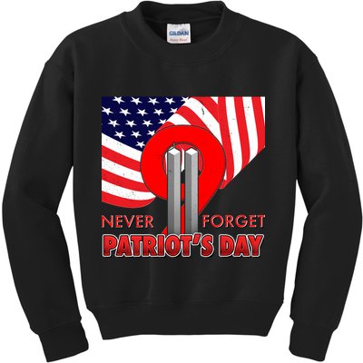 Never Forget Patriot Day 911 Kids Sweatshirt