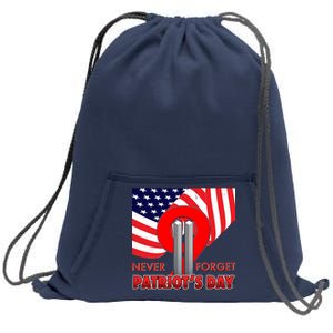 Never Forget Patriot Day 911 Sweatshirt Cinch Pack Bag