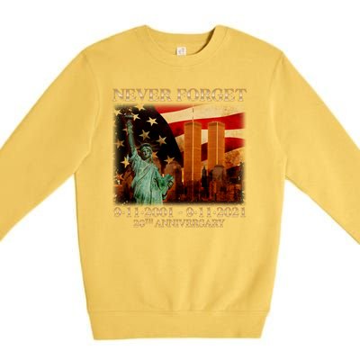 Never Forget September 11 9/11 20th Anniversary Premium Crewneck Sweatshirt