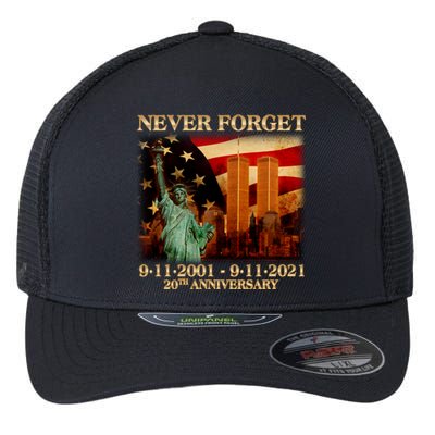 Never Forget September 11 9/11 20th Anniversary Flexfit Unipanel Trucker Cap