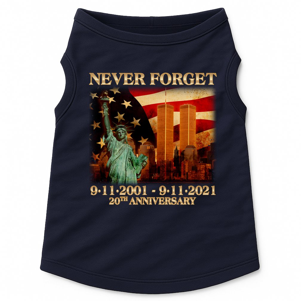 Never Forget September 11 9/11 20th Anniversary Doggie Tank