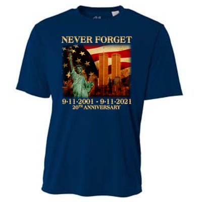 Never Forget September 11 9/11 20th Anniversary Cooling Performance Crew T-Shirt