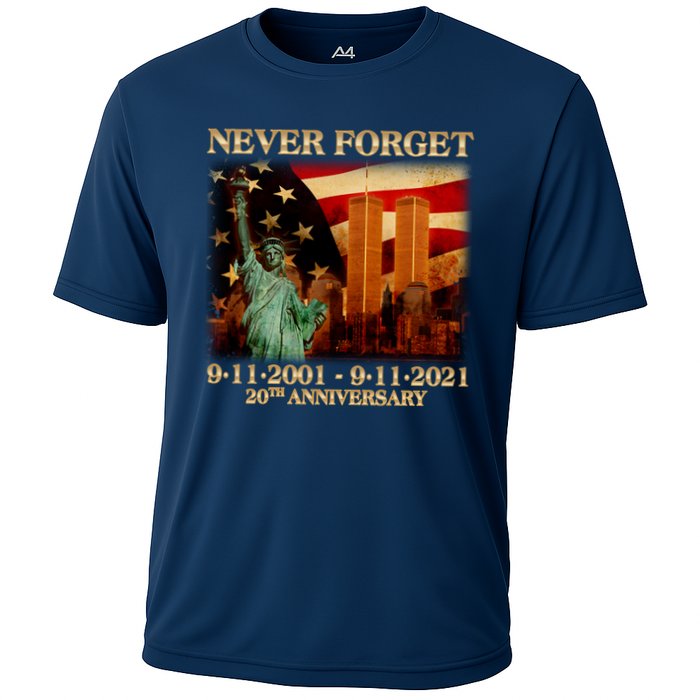 Never Forget September 11 9/11 20th Anniversary Cooling Performance Crew T-Shirt