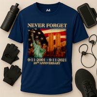 Never Forget September 11 9/11 20th Anniversary Cooling Performance Crew T-Shirt