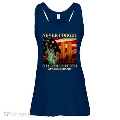 Never Forget September 11 9/11 20th Anniversary Ladies Essential Flowy Tank