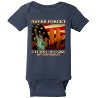 Never Forget September 11 9/11 20th Anniversary Baby Bodysuit