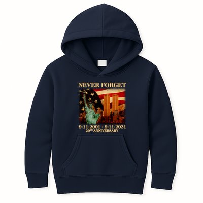 Never Forget September 11 9/11 20th Anniversary Kids Hoodie