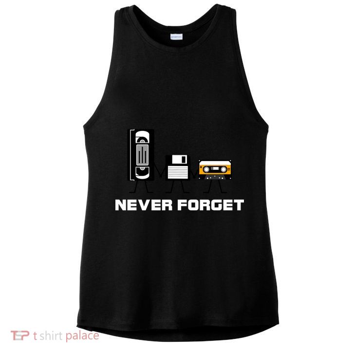 Never Forget Vintage Tapes Ladies PosiCharge Tri-Blend Wicking Tank