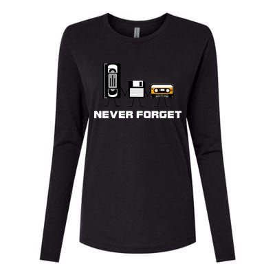 Never Forget Vintage Tapes Womens Cotton Relaxed Long Sleeve T-Shirt