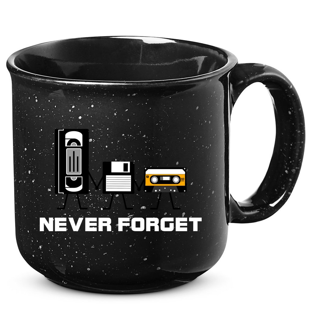 Never Forget Vintage Tapes 15oz Campfire Ceramic Mug