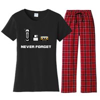 Never Forget Vintage Tapes Women's Flannel Pajama Set