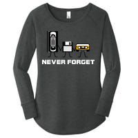 Never Forget Vintage Tapes Women's Perfect Tri Tunic Long Sleeve Shirt