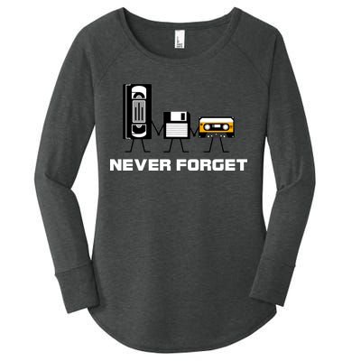 Never Forget Vintage Tapes Women's Perfect Tri Tunic Long Sleeve Shirt