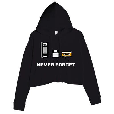 Never Forget Vintage Tapes Crop Fleece Hoodie