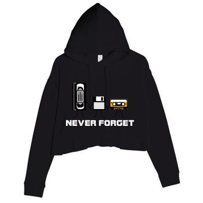 Never Forget Vintage Tapes Crop Fleece Hoodie